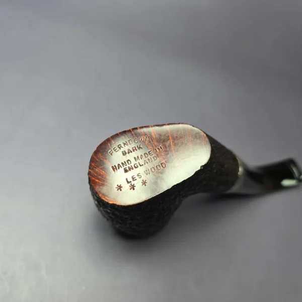 Ferndown Bark 3 Star Partially Rusticated Oom Paul w/ Silver Estate Briar Pipe, English Estates - Image 7