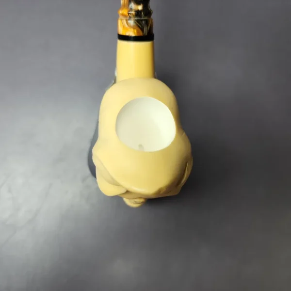 MBSD Meerschaum Masters by Kenan XL Skull Block Meerschaum Pipe, New - Image 7