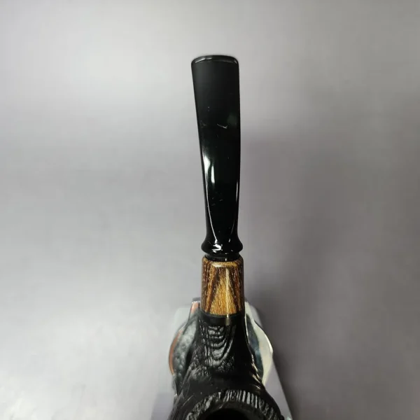 MBSD Briars by Piero Vitale Sandblasted Brandy w/ Zebrawood Briar Pipe, New - Image 7