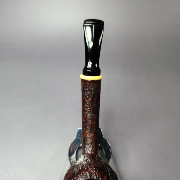 HS Studio Sandblasted Long Shank Peewit w/ Boxwood Estate Briar Pipe, Unsmoked - Image 7