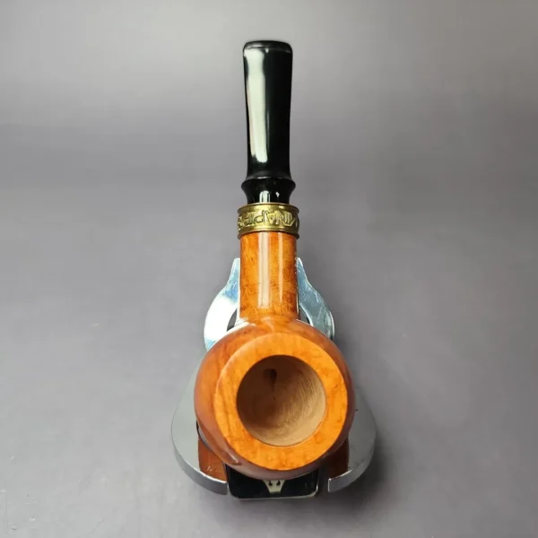 Mina Pipes Smooth Apple w/ Brass Estate Briar Pipe, Unsmoked - Image 8