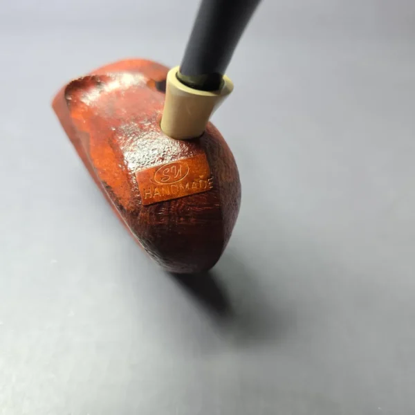 SU Pipes Sandblasted Speared Fish w/ Boxwood & Case Handmade Briar Pipe, New - Image 8