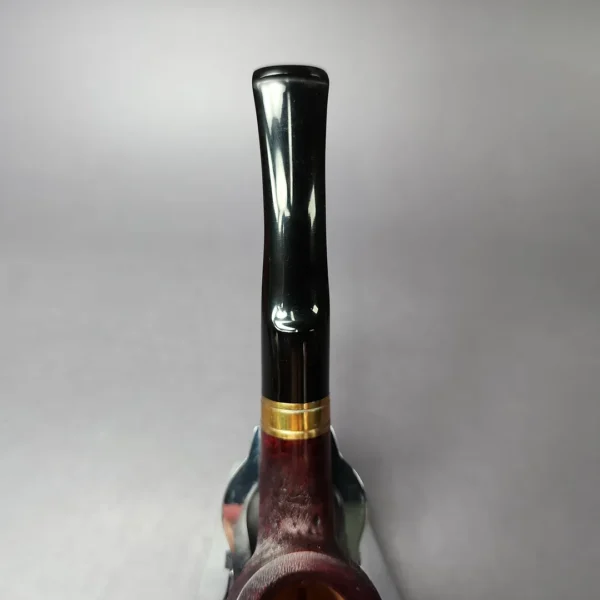 Mina Pipes Sandblasted Bent Billiard w/ Brass Estate Briar Pipe, Unsmoked - Image 8