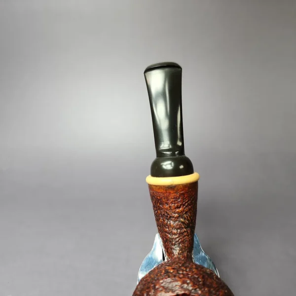HS Studio Sandblasted Wasp w/ Boxwood Estate Briar Pipe, Unsmoked - Image 8