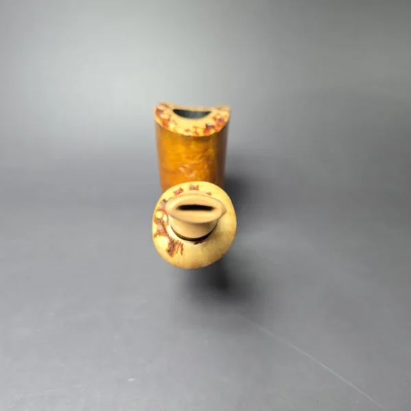 SU Pipes Golden Sandblasted Freehand Handmade Sandblasted Briar Pipe, New - Image 8