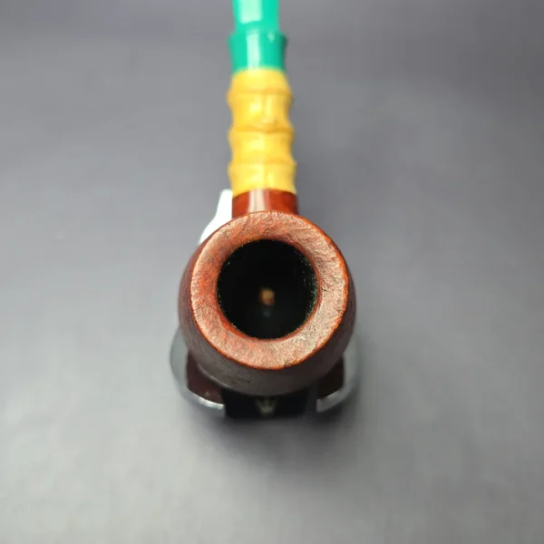 SU Pipes Sandblasted Brandy w/ Buddha Belly Bamboo Handmade Sandblasted Briar Pipe, New - Image 8