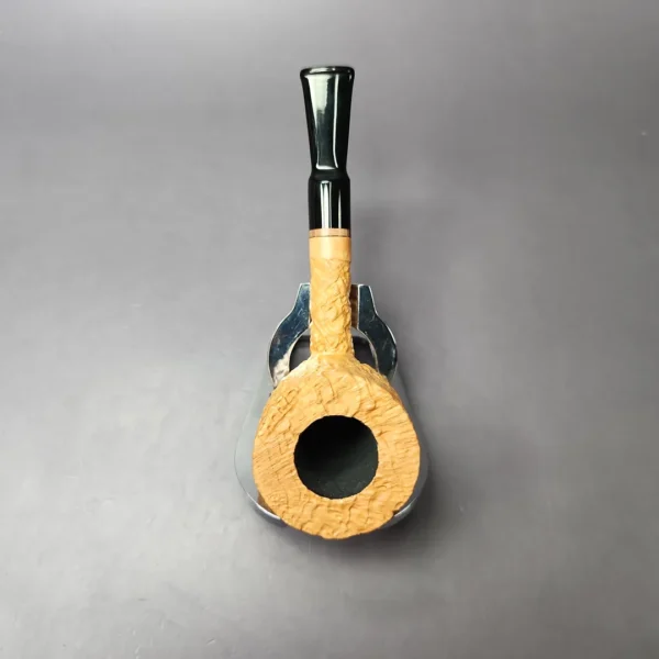 Proxima by Piero Vitale Natural Sandblasted Pot w/Zebrawood Briar Pipe, New - Image 8