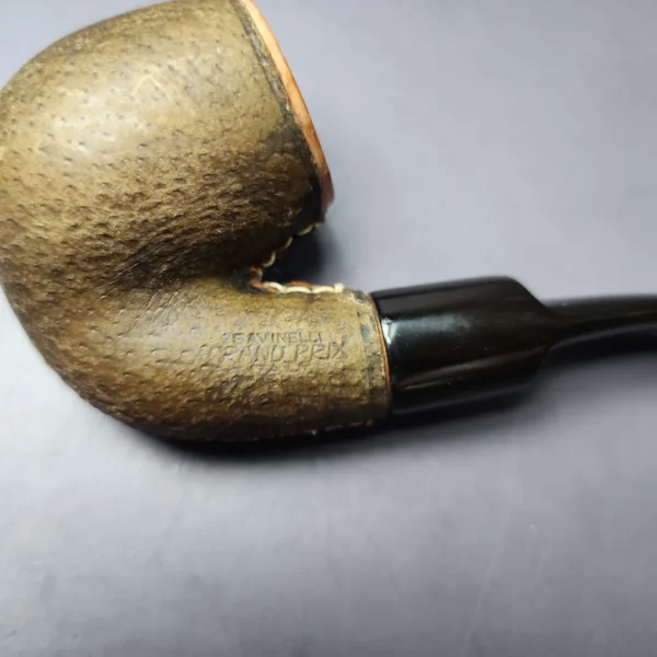Savinelli Grand Prix Leather Covered Bent Billiard Estate Briar Pipe, Italian Estates - Image 8