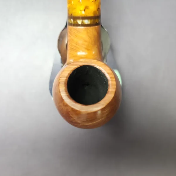Savinelli Miele 642 Smooth Bent Apple Estate Briar Pipe, Italian Estates, 6mm - Image 8