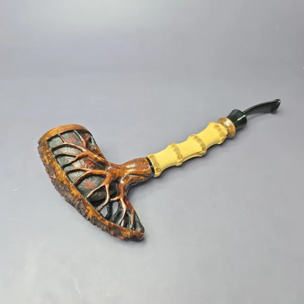 Moonlight Pipes "Radix" Pickaxe w/ Bamboo Handmade Briar Pipe, New - Image 8