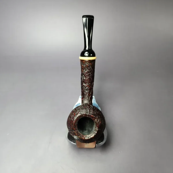 HS Studio Sandblasted Long Shank Acorn w/ Boxwood Estate Briar Pipe, Unsmoked - Image 8