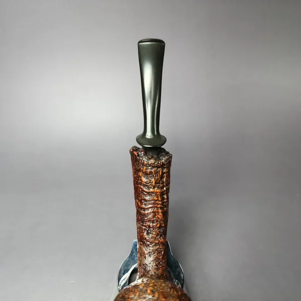 HS Studio Sandblasted Long Shank Acorn w/ Plateaux Estate Briar Pipe, Unsmoked - Image 8