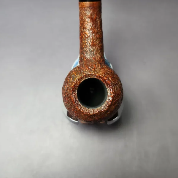 HS Studio Sandblasted Long Shank Apple Estate Briar Pipe, Unsmoked - Image 8