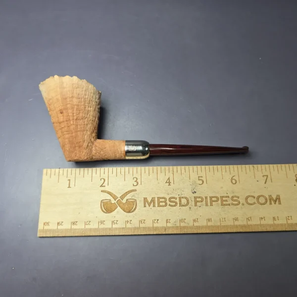 Pipe Tristan XL Natural Sandblast Dublin Sitter w/ Silver Handmade Briar Pipe, New - Image 8