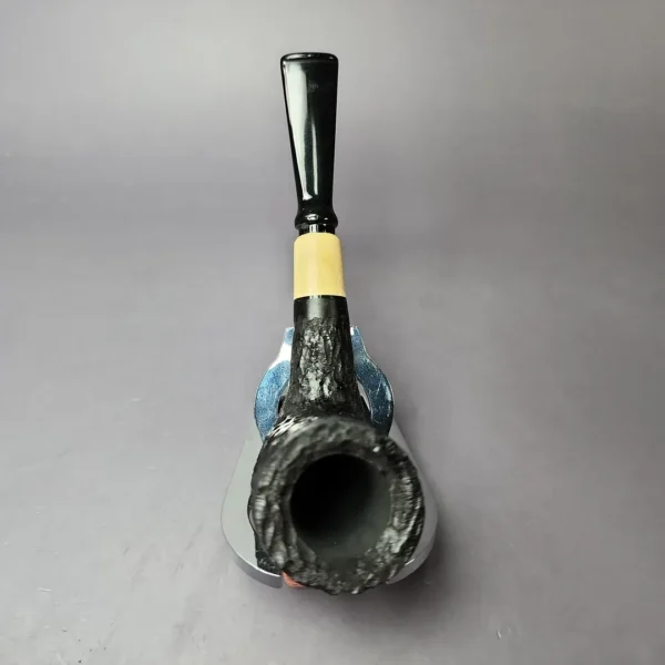 MBSD Briars by Piero Vitale Rusticated Billiard w/ Boxwood Briar Pipe, New - Image 8
