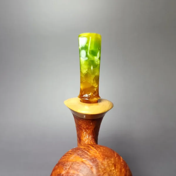 Mina Pipes Sandblasted Danish Apple w/ Olivewood Estate Briar Pipe, Unsmoked - Image 8