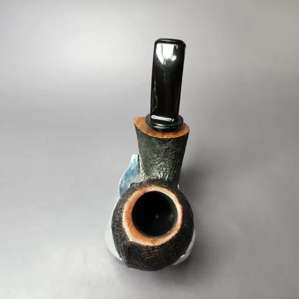 David S. Huber 2017 Sandblasted "Ivarsson Blowfish" Estate Briar Pipe, American Estates - Image 8