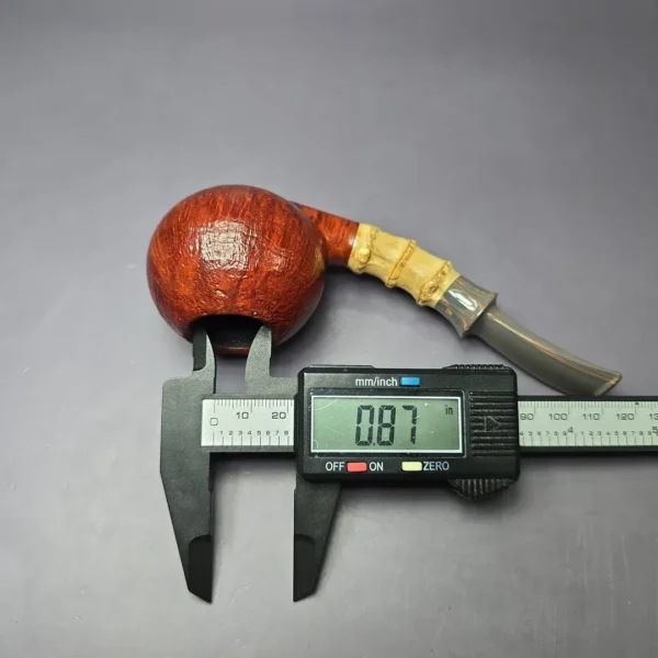 SU Pipes Contrast Sandblasted Apple w/ Bamboo Handmade Briar Pipe, New - Image 9