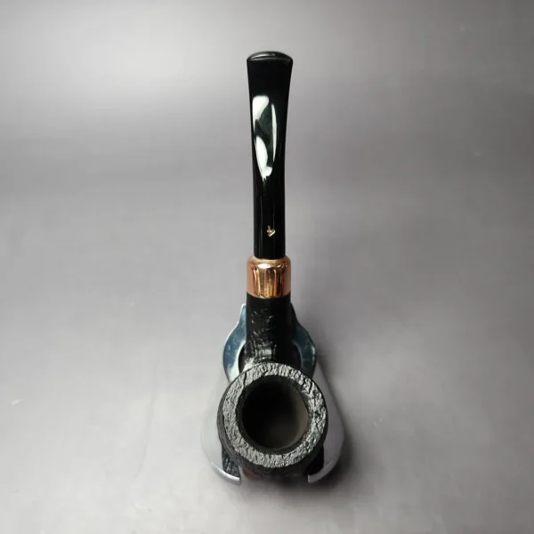 4th Generation Klassisk 401 Sandblasted Bent Billiard Estate Briar Pipe, Unsmoked - Image 9