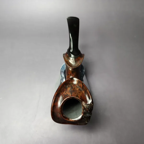 HS Studio Smooth Reverse Calabash Horn Estate Briar Pipe, Unsmoked - Image 9