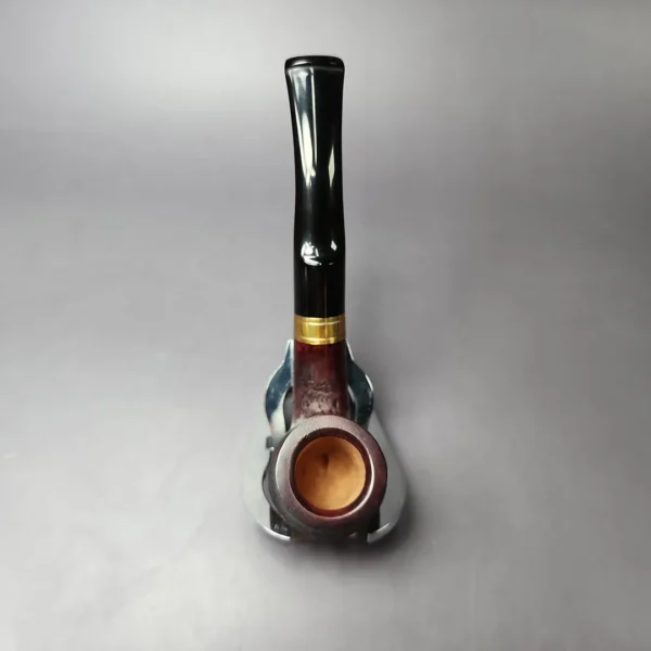Mina Pipes Sandblasted Bent Billiard w/ Brass Estate Briar Pipe, Unsmoked - Image 9