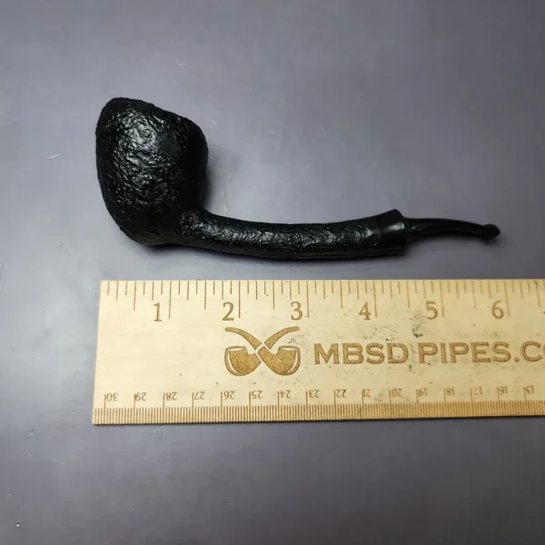 HS Studio Sandblasted Long Shank Peewit Estate Briar Pipe, Unsmoked - Image 9