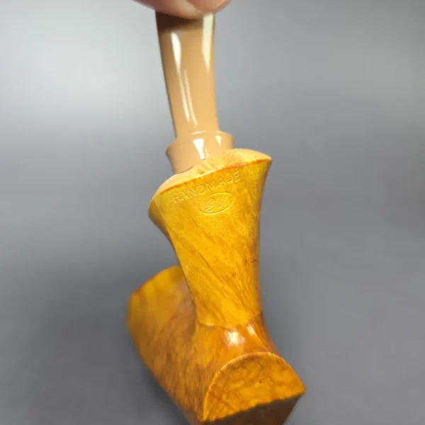 SU Pipes Golden Sandblasted Freehand Handmade Sandblasted Briar Pipe, New - Image 9