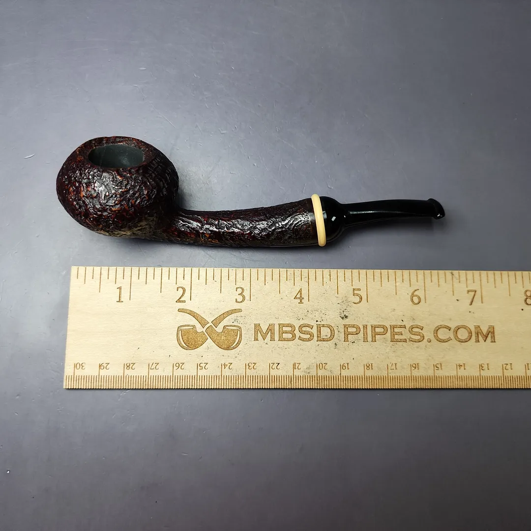 HS Studio Sandblasted Long Shank Acorn w/ Boxwood Estate Briar Pipe, Unsmoked - Image 9