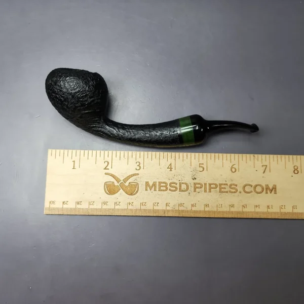 HS Studio Sandblasted Long Shank Acorn w/ Ebonite Estate Briar Pipe, Unsmoked - Image 9