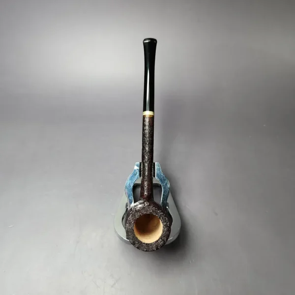 C-Pipe XL Sandblasted Pencil Shank Stack w/ Brass Handmade Briar Pipe, New - Image 9