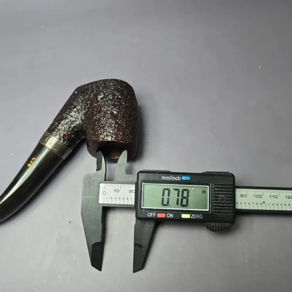 Ferndown Bark 3 Star Partially Rusticated Oom Paul w/ Silver Estate Briar Pipe, English Estates - Image 9