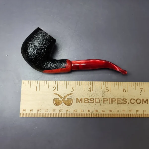 Ceasare Barontini Vulcano 05 Sandblasted Bent Billiard Estate Briar Pipe, Unsmoked, 9mm - Image 9