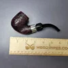 Brebbia First Sabbiata 6013 Sandblasted Bent Billiard w/ Silver Estate Briar Pipe, Italian Estates - Image 9