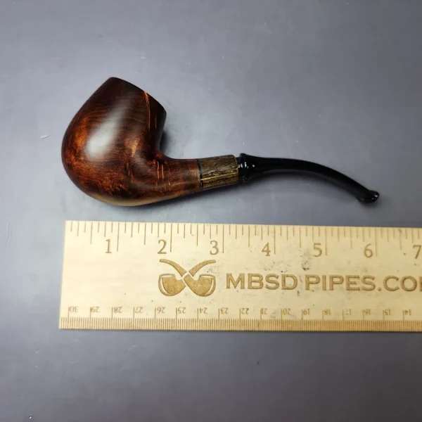 MBSD Briars by Piero Vitale Smooth Brandy w/ Zebrawood Briar Pipe, New - Image 9