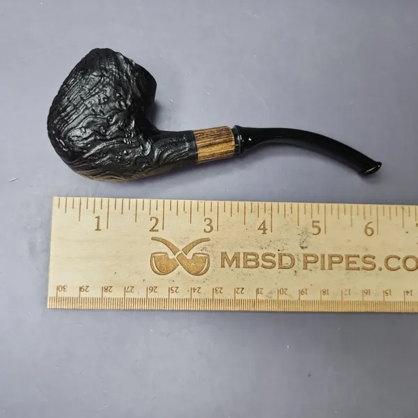 MBSD Briars by Piero Vitale Sandblasted Brandy w/ Zebrawood Briar Pipe, New - Image 9
