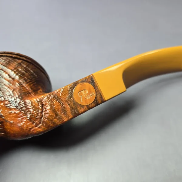 RD Pipes by Ron Powell Contast Sandblasted Bulldog Briar Pipe, New - Image 9