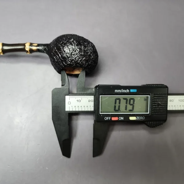 C-Pipe Sandblasted Prince w/ Bamboo Handmade Briar Pipe, New - Image 10
