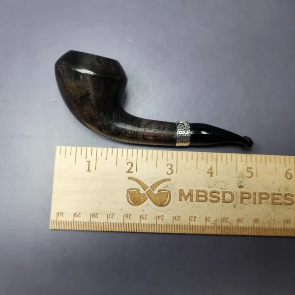 Nording Silver Classic Smooth Rhodesian Horn Estate Briar Pipe, Unsmoked - Image 10