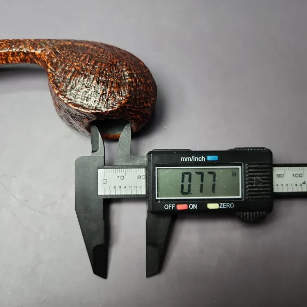 HS Studio Sandblasted Long Shank Blowfish w/ Boxwood Estate Briar Pipe, Unsmoked - Image 10