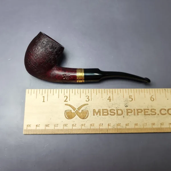 Mina Pipes Sandblasted Bent Billiard w/ Brass Estate Briar Pipe, Unsmoked - Image 10