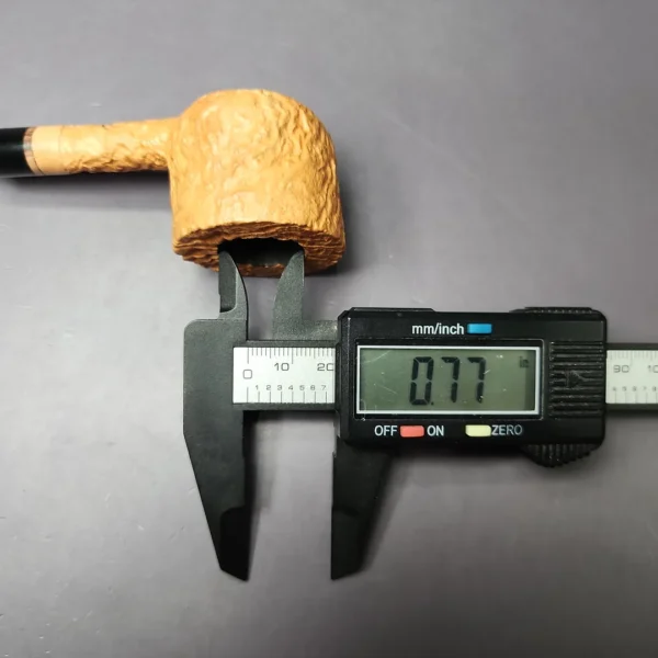 Proxima by Piero Vitale Natural Sandblasted Pot w/Zebrawood Briar Pipe, New - Image 10