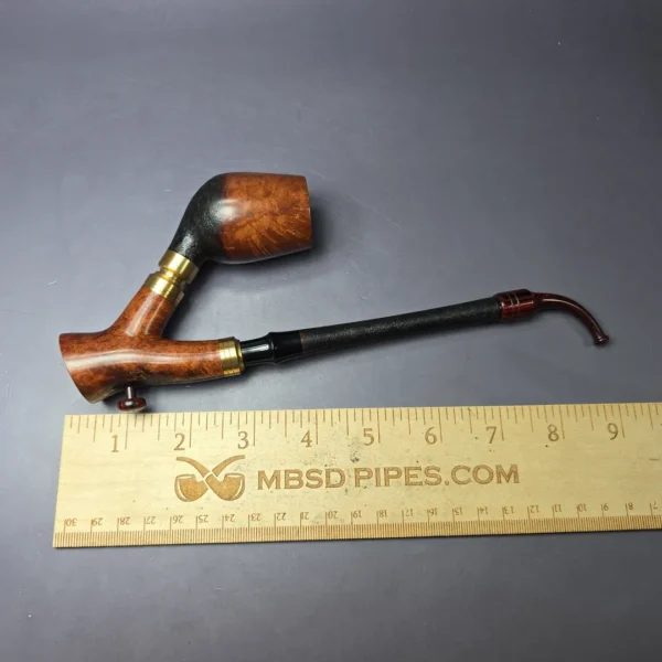 Moonlight Pipes "Neo-Tyrolean" Cavalier w/Brass Handmade Briar Pipe, New - Image 10