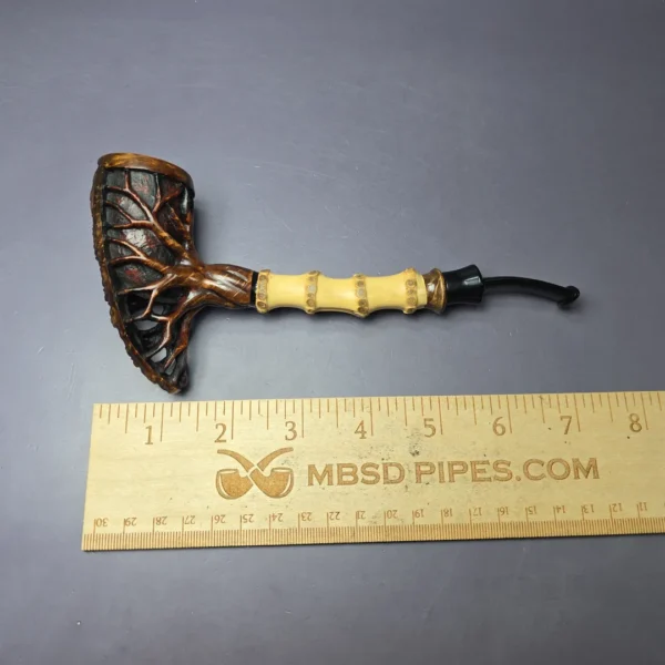 Moonlight Pipes "Radix" Pickaxe w/ Bamboo Handmade Briar Pipe, New - Image 10
