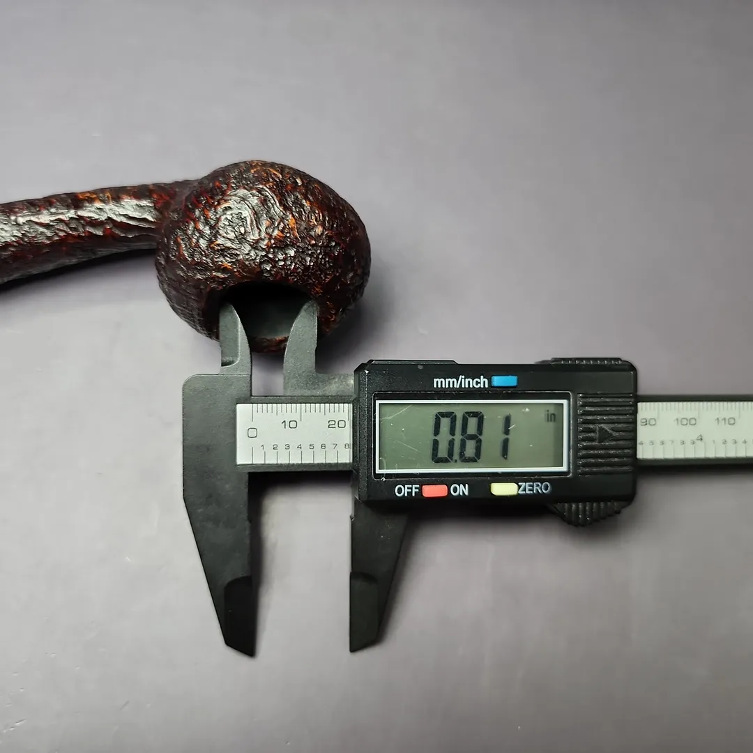 HS Studio Sandblasted Long Shank Acorn w/ Boxwood Estate Briar Pipe, Unsmoked - Image 10