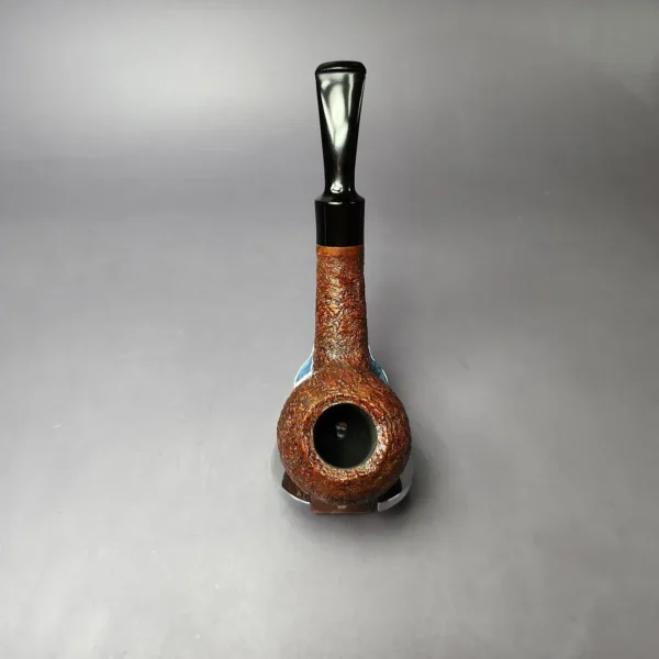 HS Studio Sandblasted Long Shank Apple Estate Briar Pipe, Unsmoked - Image 10