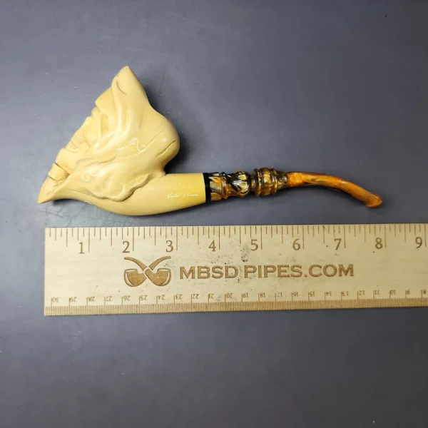 MBSD Meerschaum Masters by Kenan XL Skull Block Meerschaum Pipe, New - Image 10