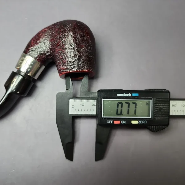 Brebbia First Sabbiata 6013 Sandblasted Bent Billiard w/ Silver Estate Briar Pipe, Italian Estates - Image 10
