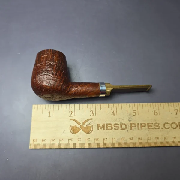 RD Pipes by Ron Powell Sandblasted Brandy w/ Silver Briar Pipe, New - Image 10