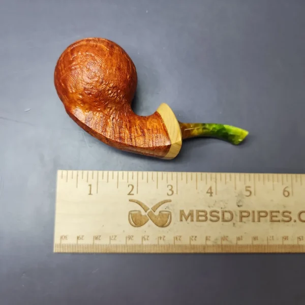 Mina Pipes Sandblasted Danish Apple w/ Olivewood Estate Briar Pipe, Unsmoked - Image 10
