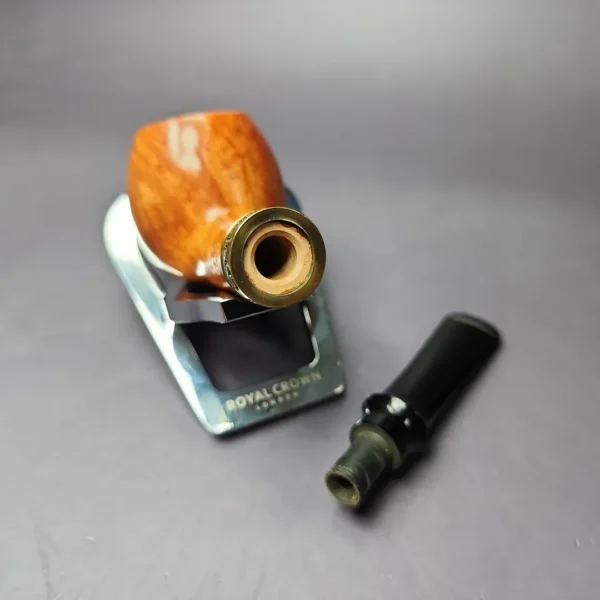 Mina Pipes Smooth Apple w/ Brass Estate Briar Pipe, Unsmoked - Image 11
